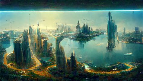 Futuristic City Landscape 1 by IntiArt on DeviantArt