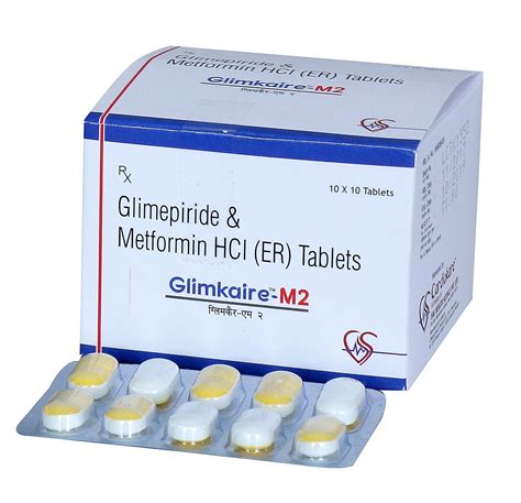 Glimepriride 2 Mg & Metformin 500mg Hcl ( Er) Bilayered Tablets, For Clinical, Rs 70 /strip | ID ...