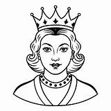 Premium Vector  Queen Outlined clip Art To coloring Book Page For Kids sketch template