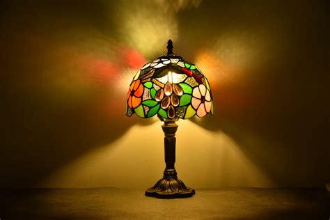 Orinova Tiffany-Style Table Lamp Stained Glass Bedside Lamp for Living Room Bedroom Traditional ...