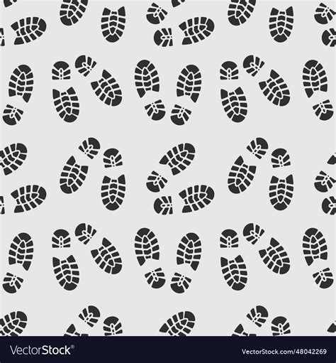 Shoe print seamless pattern Royalty Free Vector Image