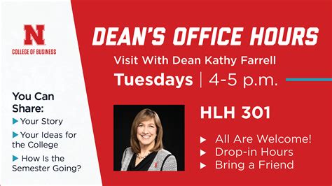 Dean's Office Hours | Announce | University of Nebraska-Lincoln