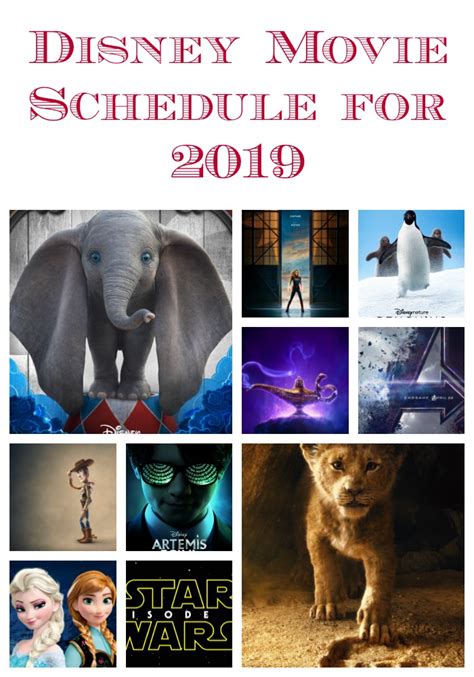 Disney Movie Schedule for 2019 - Clever Housewife