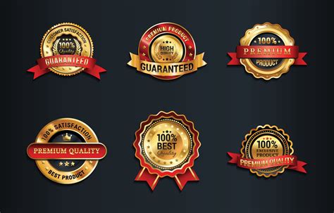 Golden Trust Badge Collection 2859070 Vector Art at Vecteezy