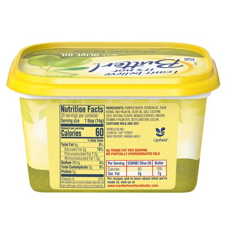 I Cant Believe Its Not Butter Nutritional Information - Nutrition Pics