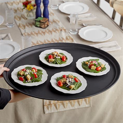 Black Restaurant Serving Tray (22") - WebstaurantStore