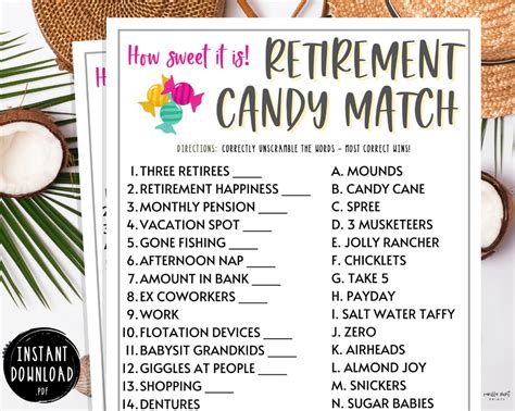 Retirement Party Games Free Printable