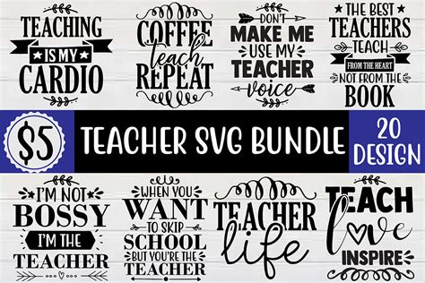 Teacher Svg Bundle Teacher Svg Funny Svg Teacher Etsy - Riset