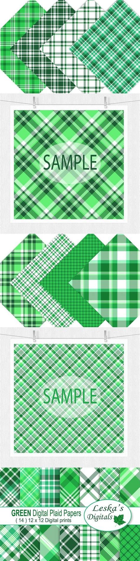 Green Plaid Patterns - Digital Paper Digital Scrapbook Paper, Digital Paper, Scrapbook Designs ...