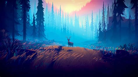 Wallpaper : illustration, Video Game Art, deer, forest, trees 1920x1080 - Pc7 - 1898429 - HD ...