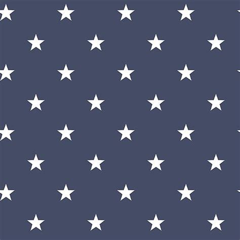 Deauville Stars Wallpaper An navy blue wallpaper with an all over star design in white. | Star ...