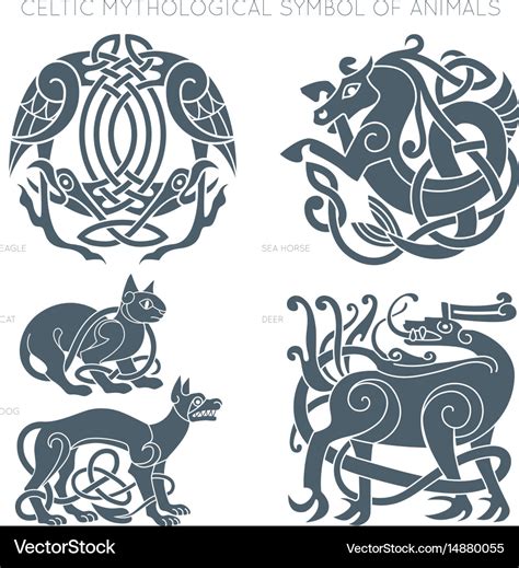 Ancient celtic mythological symbol of animals Vector Image