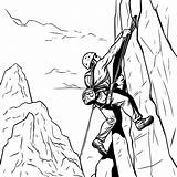 Rock climber On A Cliff Line coloring Page 50206747 Vector Art At Vecteezy sketch template