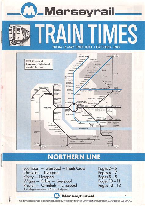 Merseyrail Northern Line Timetable From 15th May 1989 Unti… | Flickr