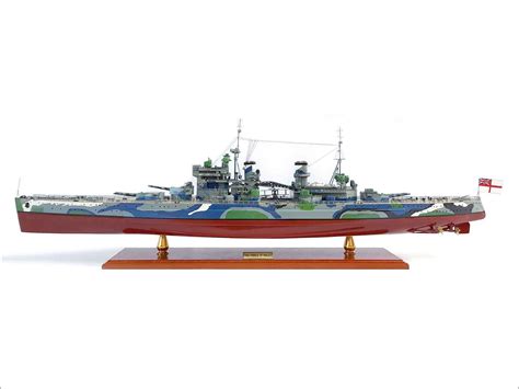 HMS Prince of Wales WW2 Battleship Model with Camouflage