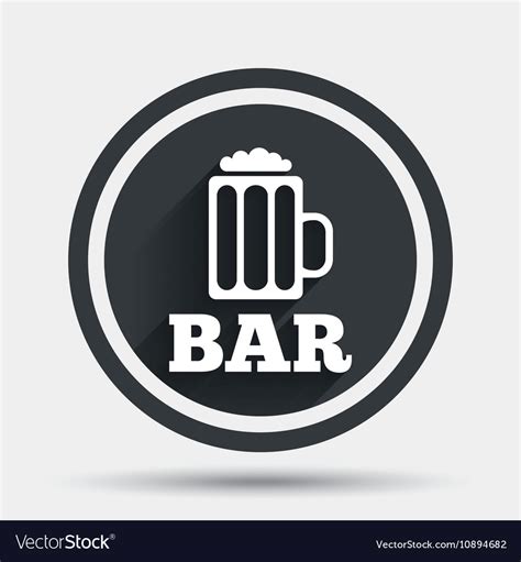 Bar or pub sign icon glass of beer symbol Vector Image