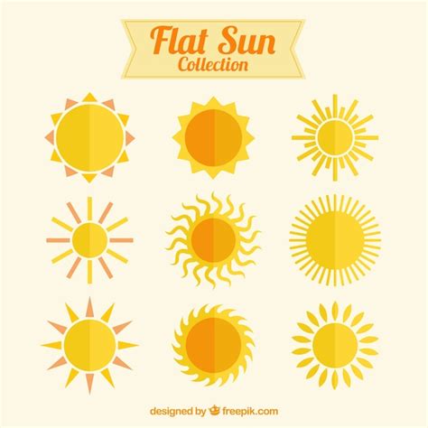 Free Vector | Flat suns collection