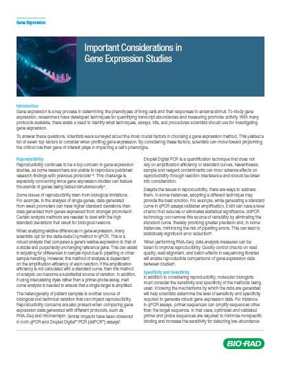 Important Considerations in Gene Expression Studies | Bio-Rad