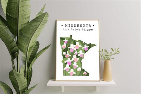 Minnesota State Flower Wall Art, Pink Lady's Slipper Print, Minnesota ...