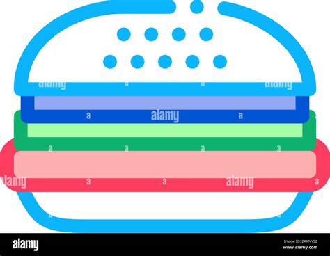 Hamburger Food Icon Vector Outline Illustration Stock Vector Image & Art - Alamy