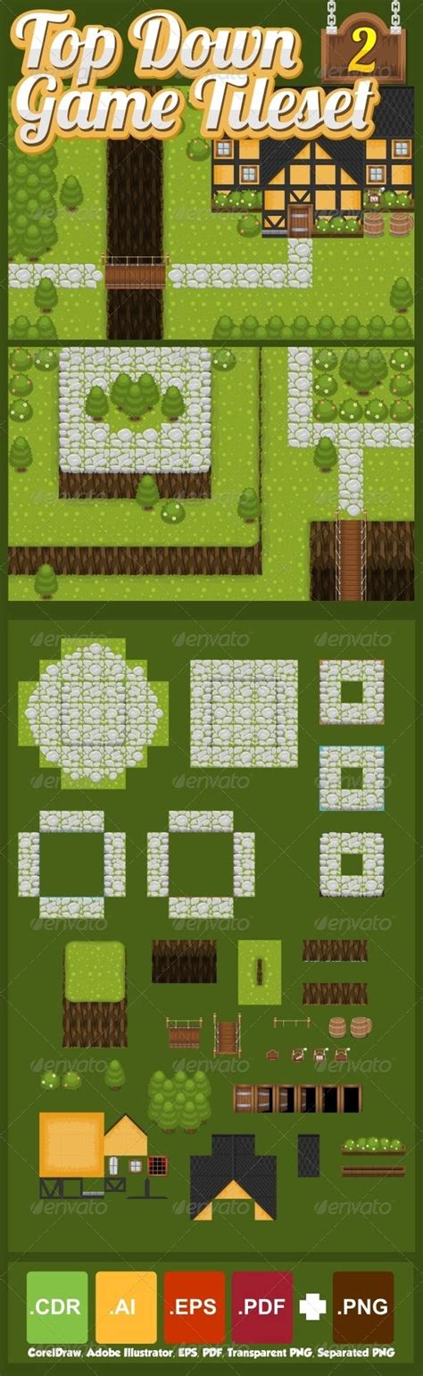 Top-Down Game Tileset 2 | Top down game, Games, Game assets