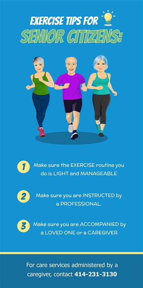 the benefits of exercise for seniors info poster with three older people running and jogging ...