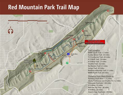 Red Mountain Park Trail Map