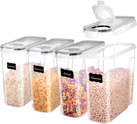 ME.FAN Cereal Storage Containers [Set of 4] Airtight Food Storage Containers | eBay