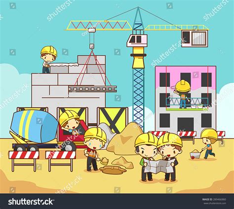 Cartoon Children Civil Engineer Technician Labor Stock Vector (Royalty ...