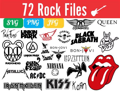 Rock Band Logos Digital Downloads File Bundle SVG PNG - Etsy UK