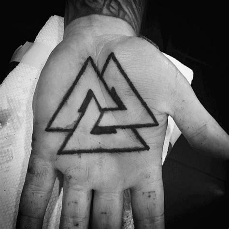 50 Valknut Tattoo Designs For Men - Norse Mythology Ink Ideas