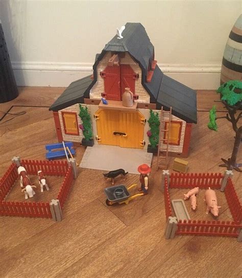 Playmobil Farm 3072 Vintage Set (1999) Barn With Pigs Cows Farmer Wheelbarrow | eBay ...