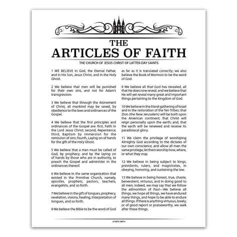 Lds Articles Of Faith Printable