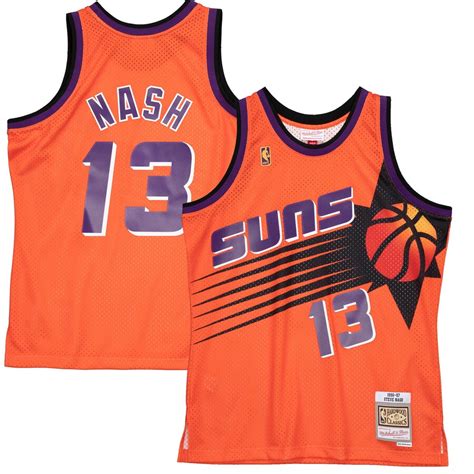 Men's Mitchell & Ness Steve Nash Orange Phoenix Suns 1996-97 Hardwood ...