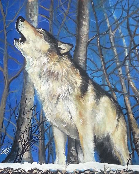 Lone Wolf Painting by Tom Carlton - Fine Art America