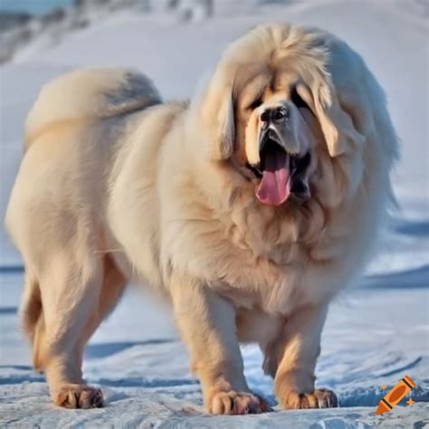 White tibetan mastiff on Craiyon