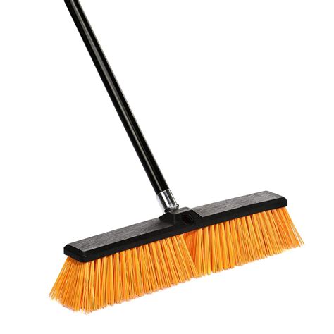 Alpine Industries 18" Commercial Multi-Surface Push Broom, Orange ...