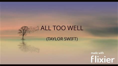 All too well (Taylor Swift) - Lyrics - YouTube