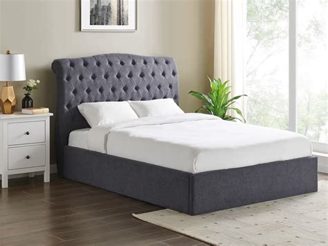 Land Of Beds Bridgerton Dark Grey Fabric Ottoman Bed | Land of Beds