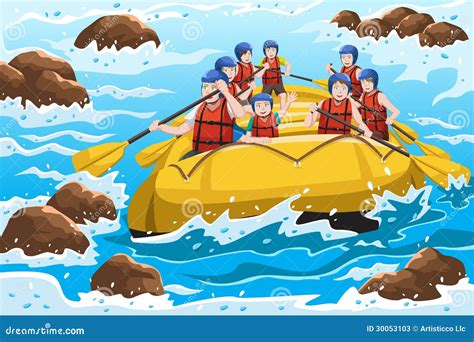 People rafting stock vector. Illustration of active, male - 30053103