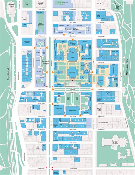 Campus Map and Directions | Campus map, Columbia university, Teachers college