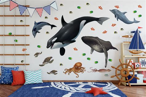 Ocean Mural -Kids Peel and Stick Undersea Wall Mural - Create-A-Mural