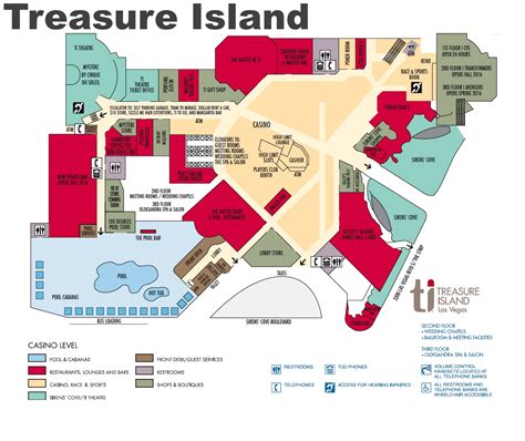 Las Vegas Treasure Island hotel map - Ontheworldmap.com