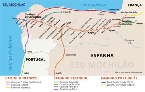 Caminho De Santiago De Compostela Mapa | Mapa Mundi