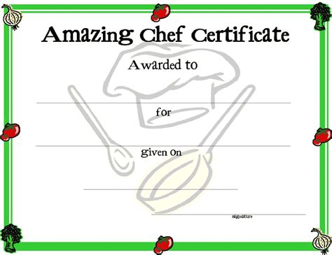 Amazing Chef Award Certificate Template Download Printable PDF | Templateroller