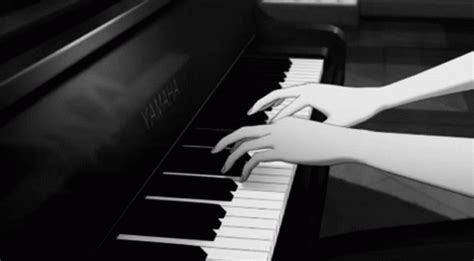 Piano Anime GIF - Piano Anime Blackandwhite - Discover & Share GIFs