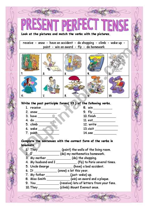 present perfect tense - ESL worksheet by bburcu