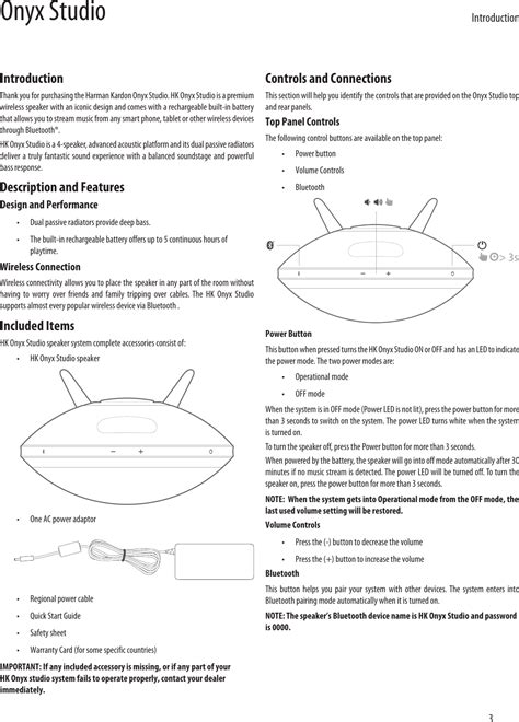 Harman Kardon Onyx Studio Owners Manual ManualsLib Makes It Easy To ...