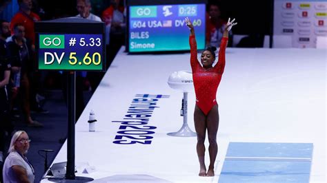 Simone Biles wins vault silver at World Championships after falling on ...