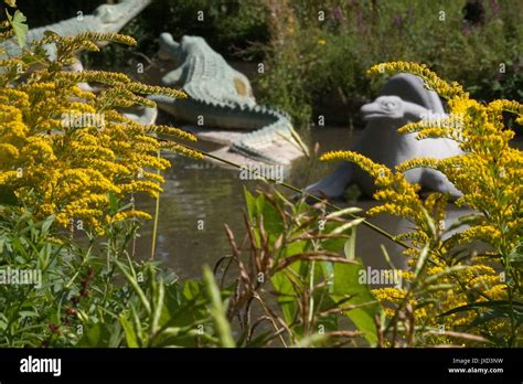 Dinosaurs at Crystal Palace Park, London Stock Photo - Alamy